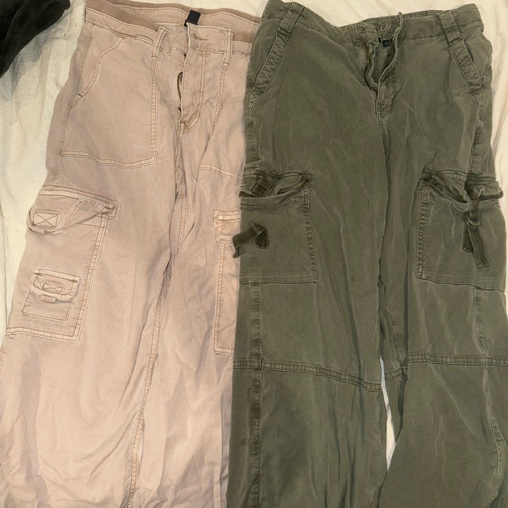American Eagle Outfitters Wide Leg Cargo Pants in Khaki and Olive
